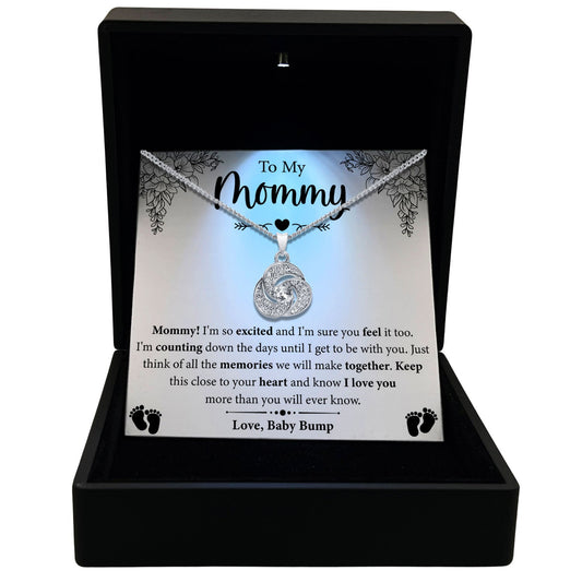 TRYNDI™  To My Mommy Love Knot Necklace With Authentic Swarovski Crystals-0